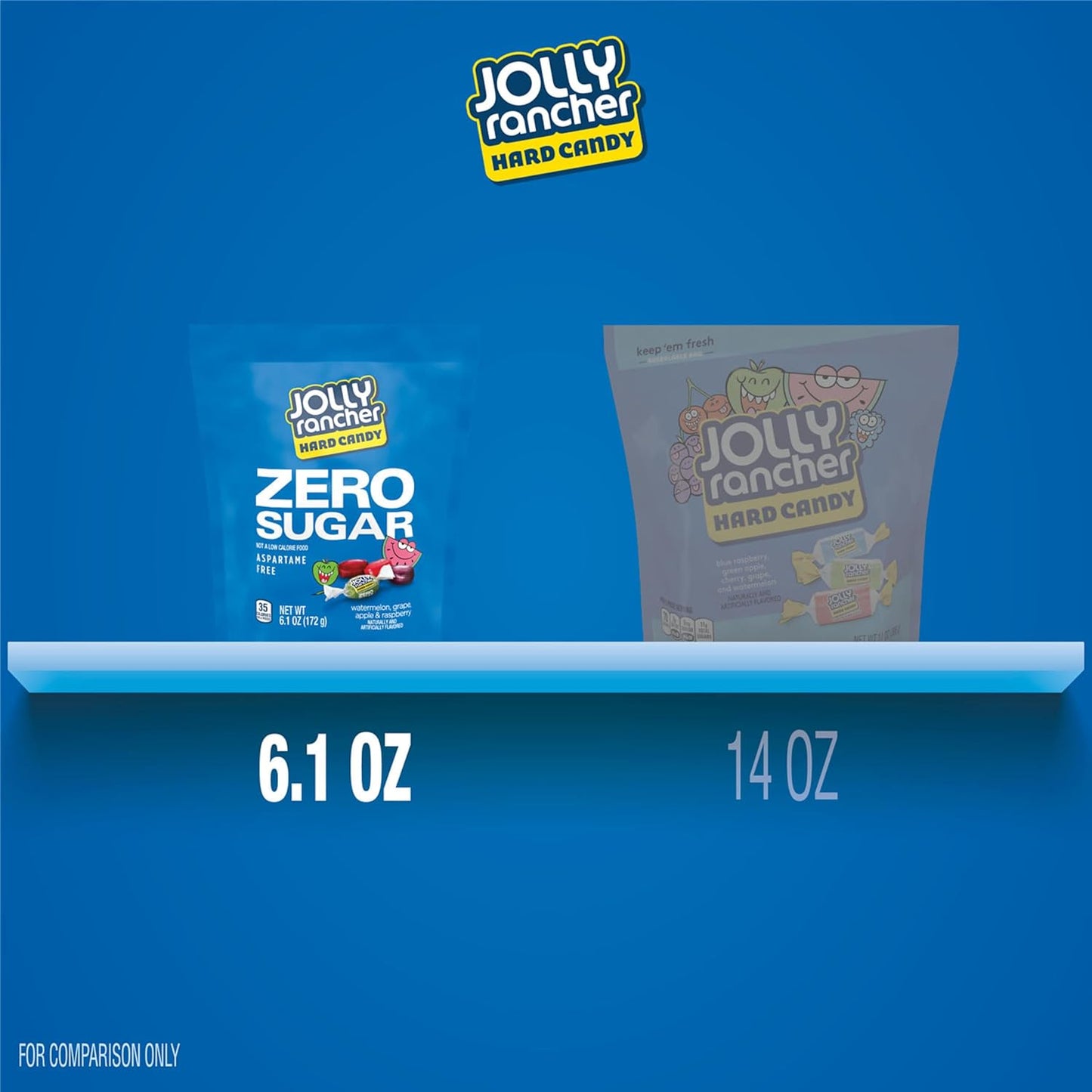 JOLLY RANCHER Zero Sugar Assorted Fruit Flavored Hard Candy Bag