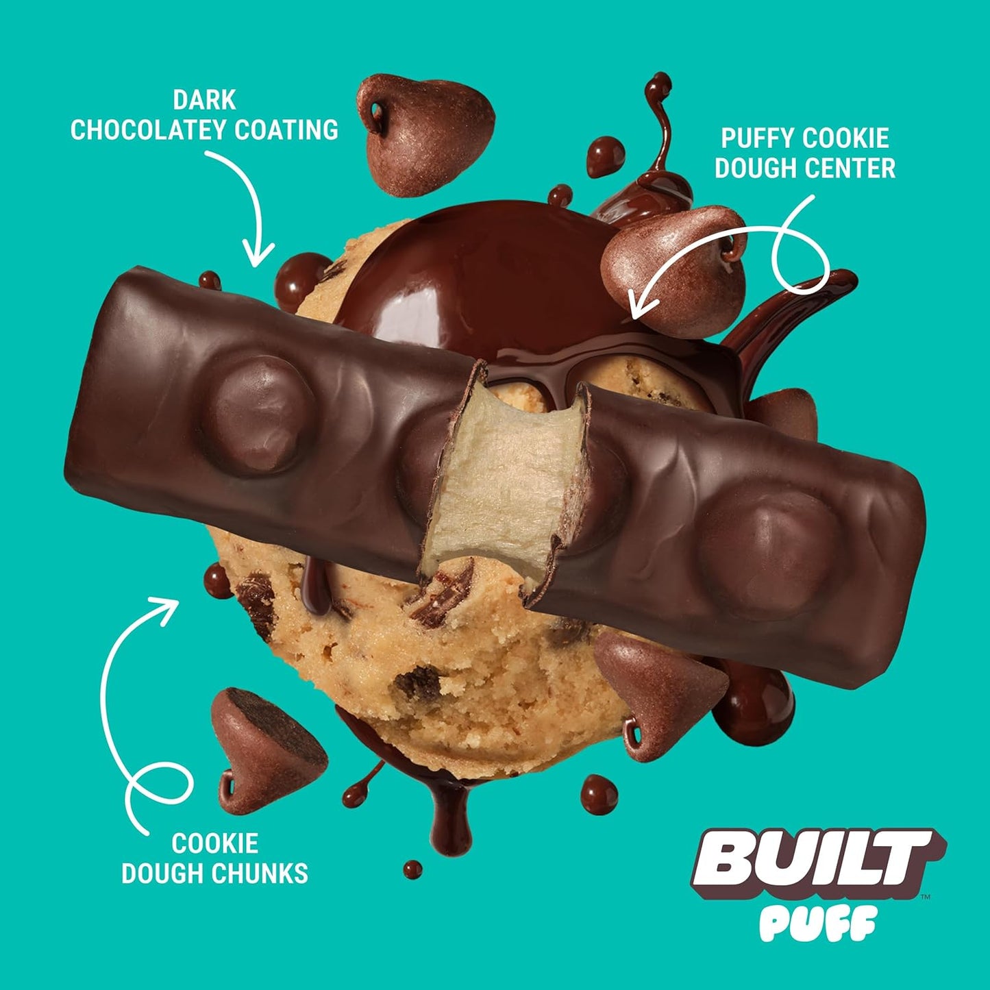 Built Bar, Puff Protein Bars, 15g Protein Snacks, Only 160 Calories, 8g Sugar, Collagen, Not Gluten Free, 12 Count